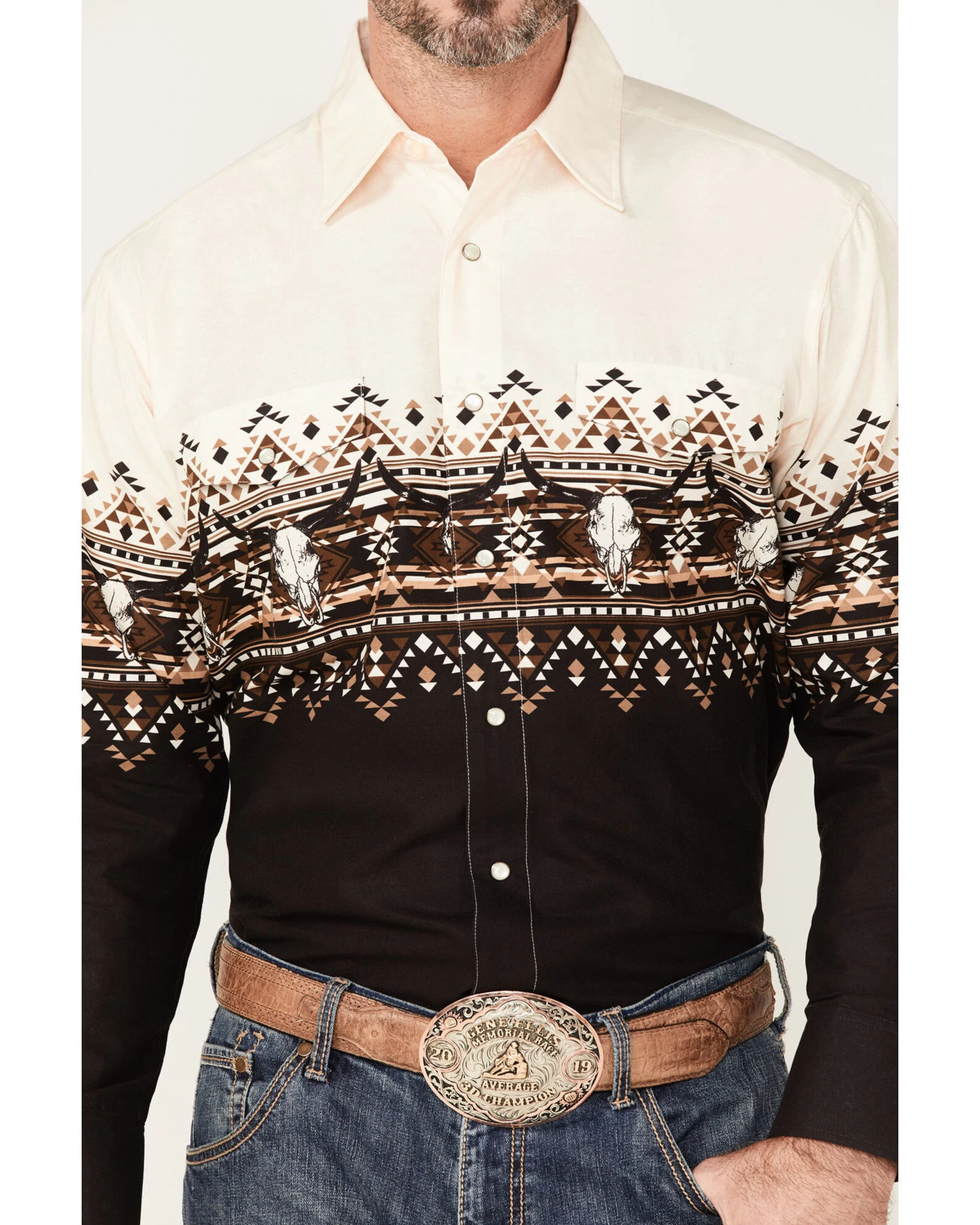Panhandle Men's Southwestern Border Long Sleeve Snap Shirt 5 Panhandle Men's Southwestern Border Long Sleeve Snap Shirt - Image 3