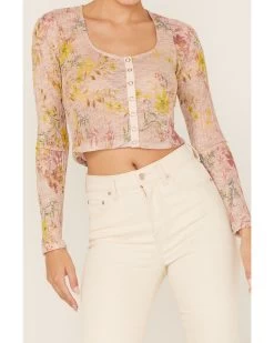 Free People Women's Angelina Floral Print Crop Top -Western Fashion 2000376774 680 P3