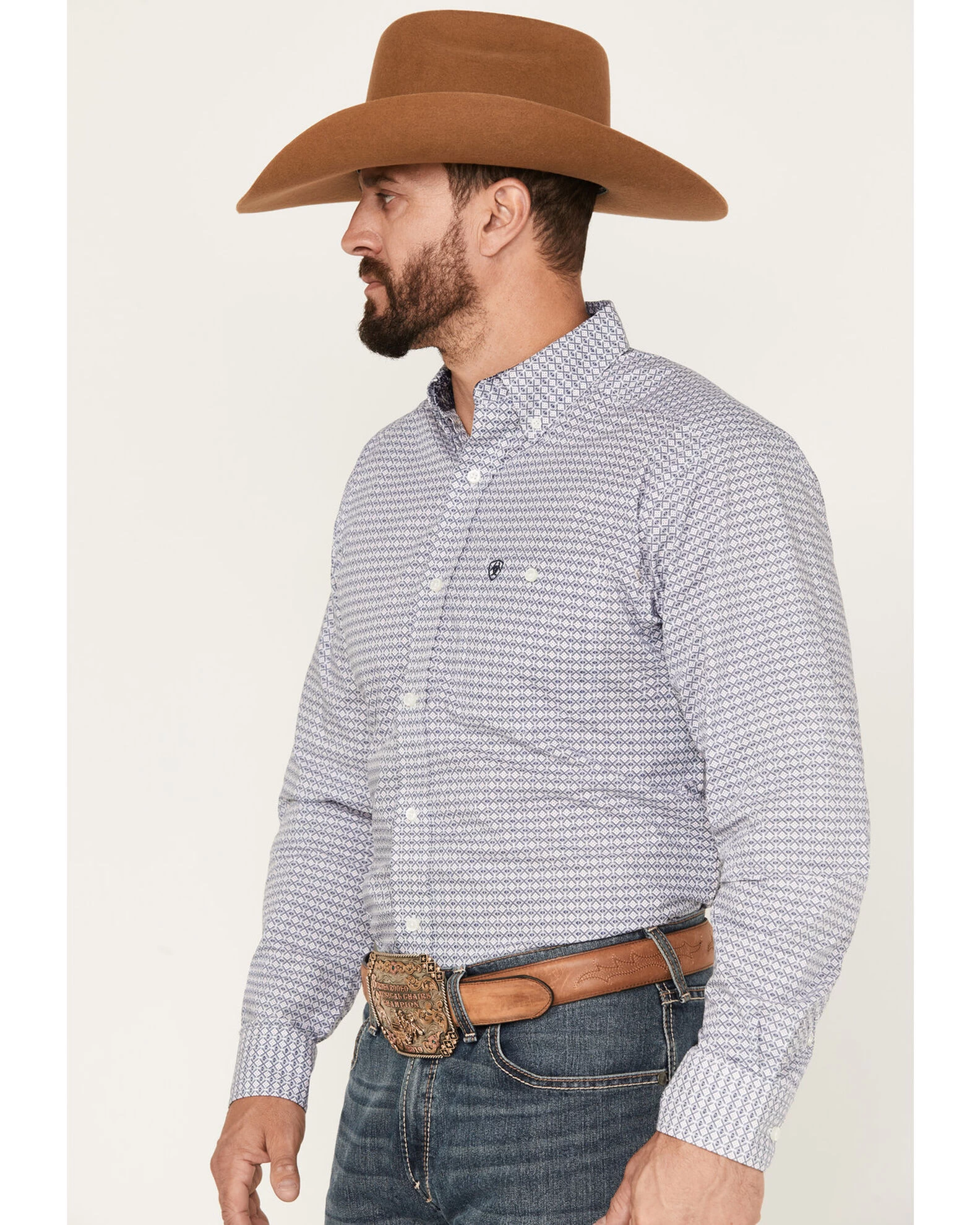 Ariat Men's Savvy Geometric Stretch Long Sleeve Button Down Western Shirt 3 Ariat Men's Savvy Geometric Stretch Long Sleeve Button Down Western Shirt - Image 2