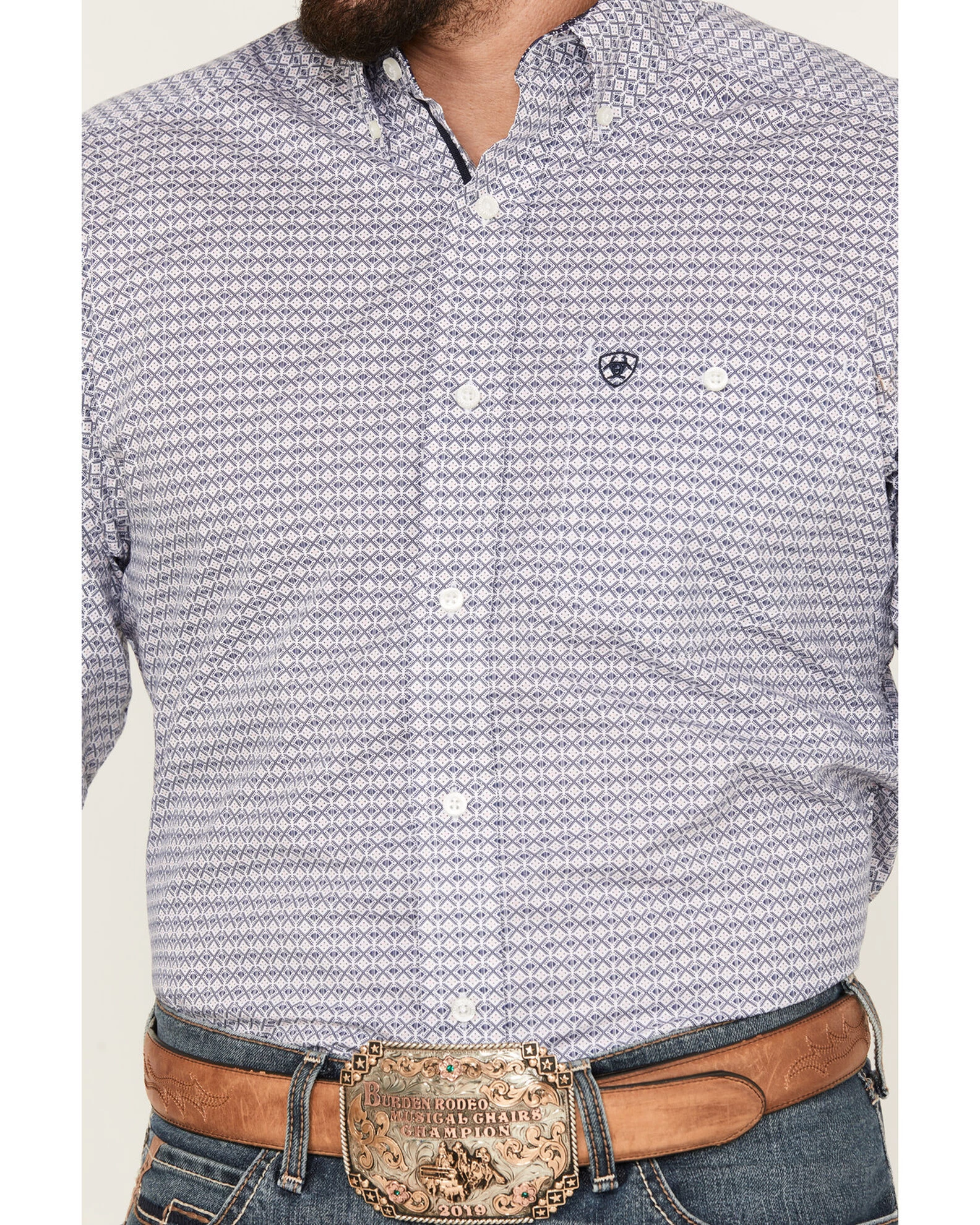 Ariat Men's Savvy Geometric Stretch Long Sleeve Button Down Western Shirt 4 Ariat Men's Savvy Geometric Stretch Long Sleeve Button Down Western Shirt - Image 3