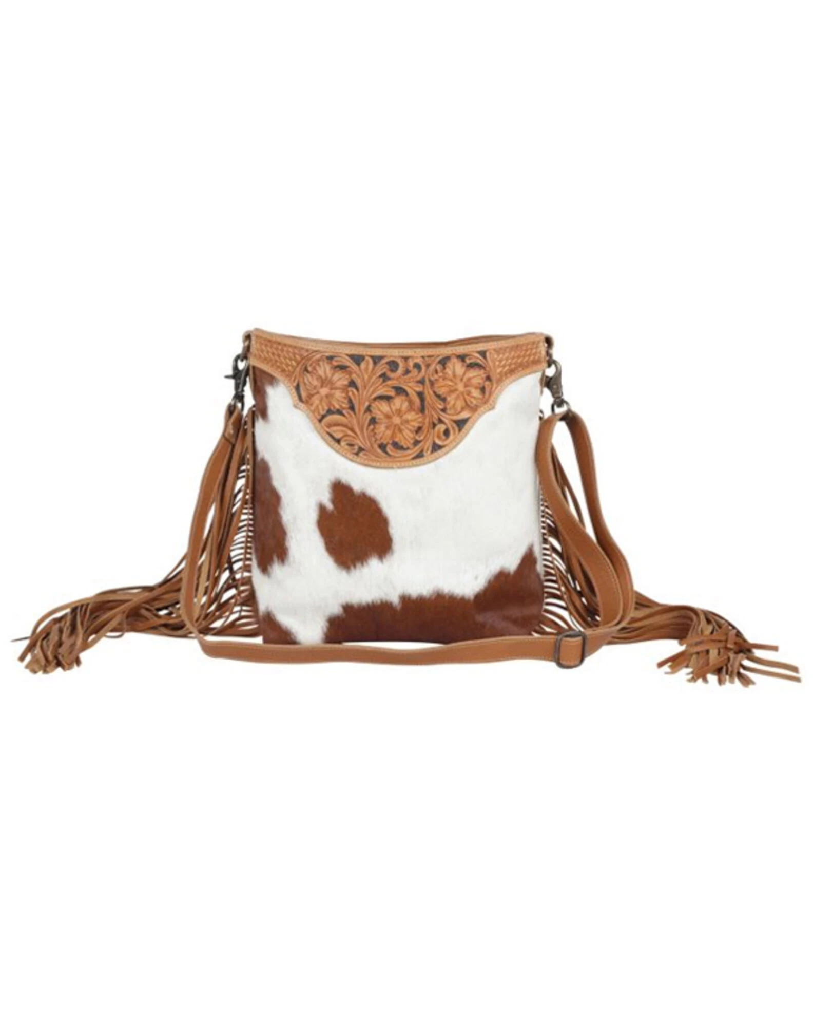Myra Bag Women's Raw Umber Hand Tooled Crossbody Bag 3 Myra Bag Women's Raw Umber Hand Tooled Crossbody Bag