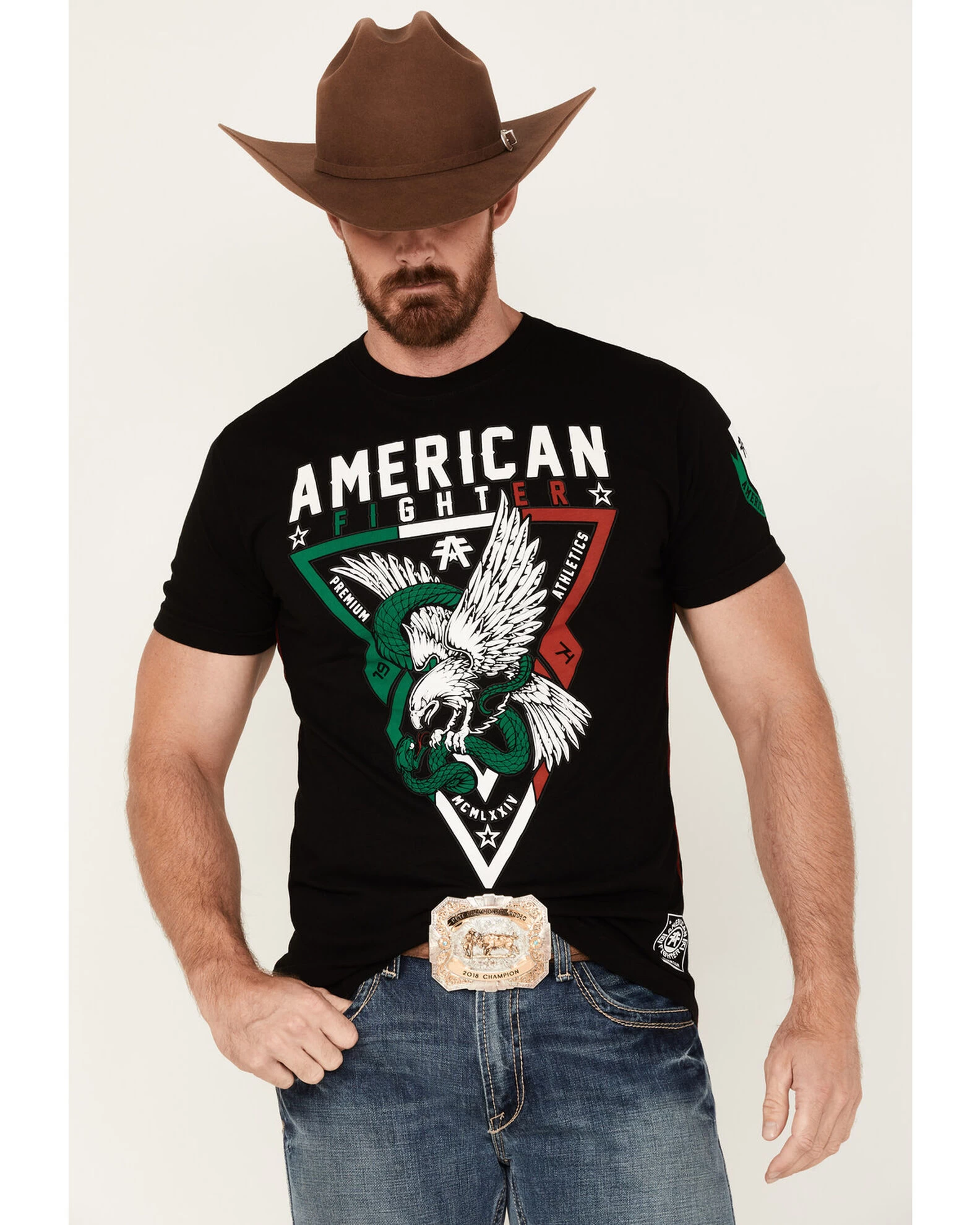 American Fighter Men's Laredo Mexico Graphic Short Sleeve T-Shirt 3 American Fighter Men's Laredo Mexico Graphic Short Sleeve T-Shirt