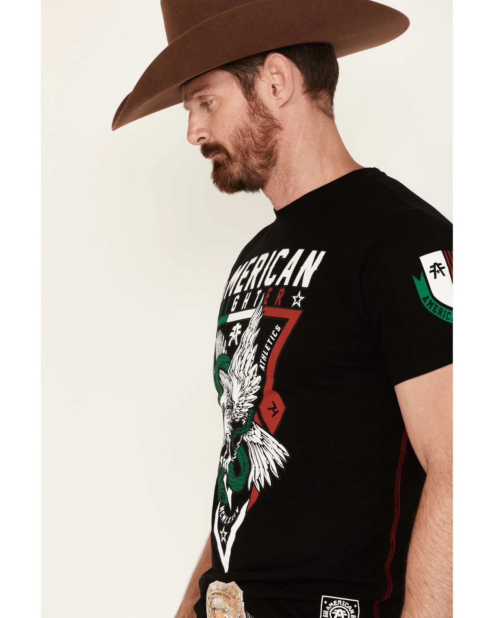 American Fighter Men's Laredo Mexico Graphic Short Sleeve T-Shirt 4 American Fighter Men's Laredo Mexico Graphic Short Sleeve T-Shirt - Image 2