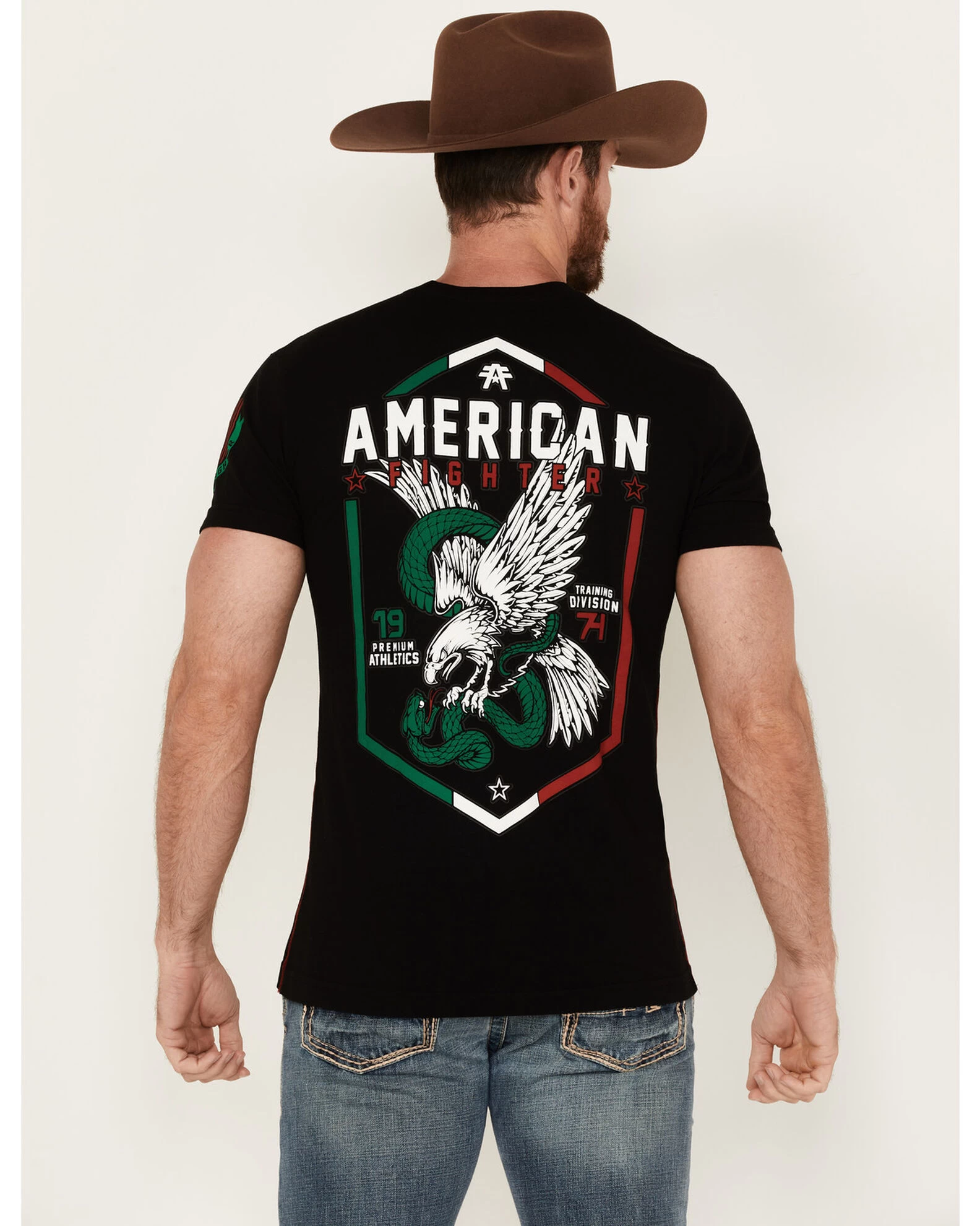 American Fighter Men's Laredo Mexico Graphic Short Sleeve T-Shirt 6 American Fighter Men's Laredo Mexico Graphic Short Sleeve T-Shirt - Image 4