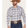 Ely Walker Men's Plaid Print Long Sleeve Pearl Snap Western Shirt  -Western Fashion 2000378071 400 P1