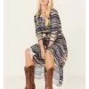 Stetson Women's Serape Stripe Print Long Sleeve Midi Dress -Western Fashion 2000378246 400 P1