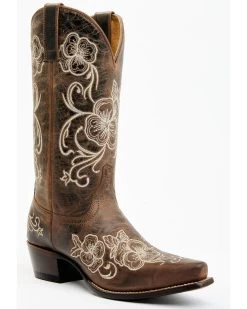 Shyanne Women's Lasy Floral Embroidered Western Boots - Snip ToeÂ