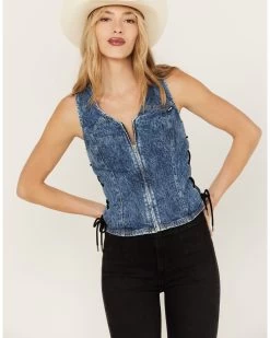 Wrangler X Fender Women's Lace-Up Denim Top