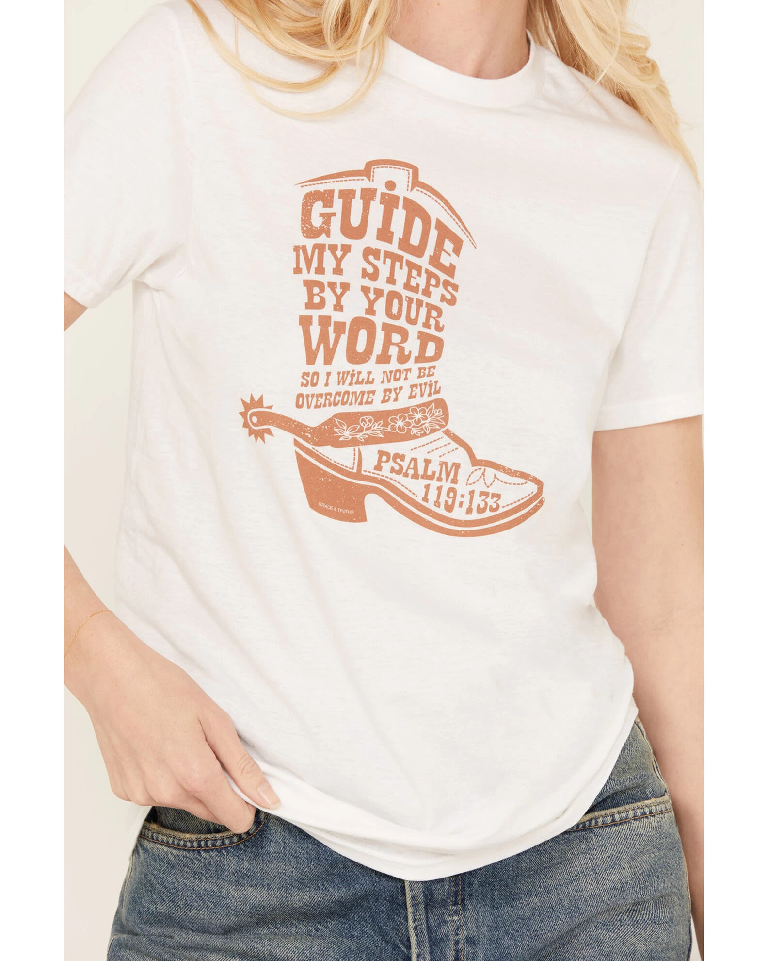 Kerusso Women's Guide My Steps Short Sleeve Graphic Tee 4 Kerusso Women's Guide My Steps Short Sleeve Graphic Tee - Image 2