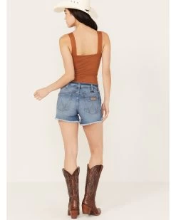 Wrangler Retro Women's Medium Wash High Rise Denim Shorts -Western Fashion 2000380205 400 P3