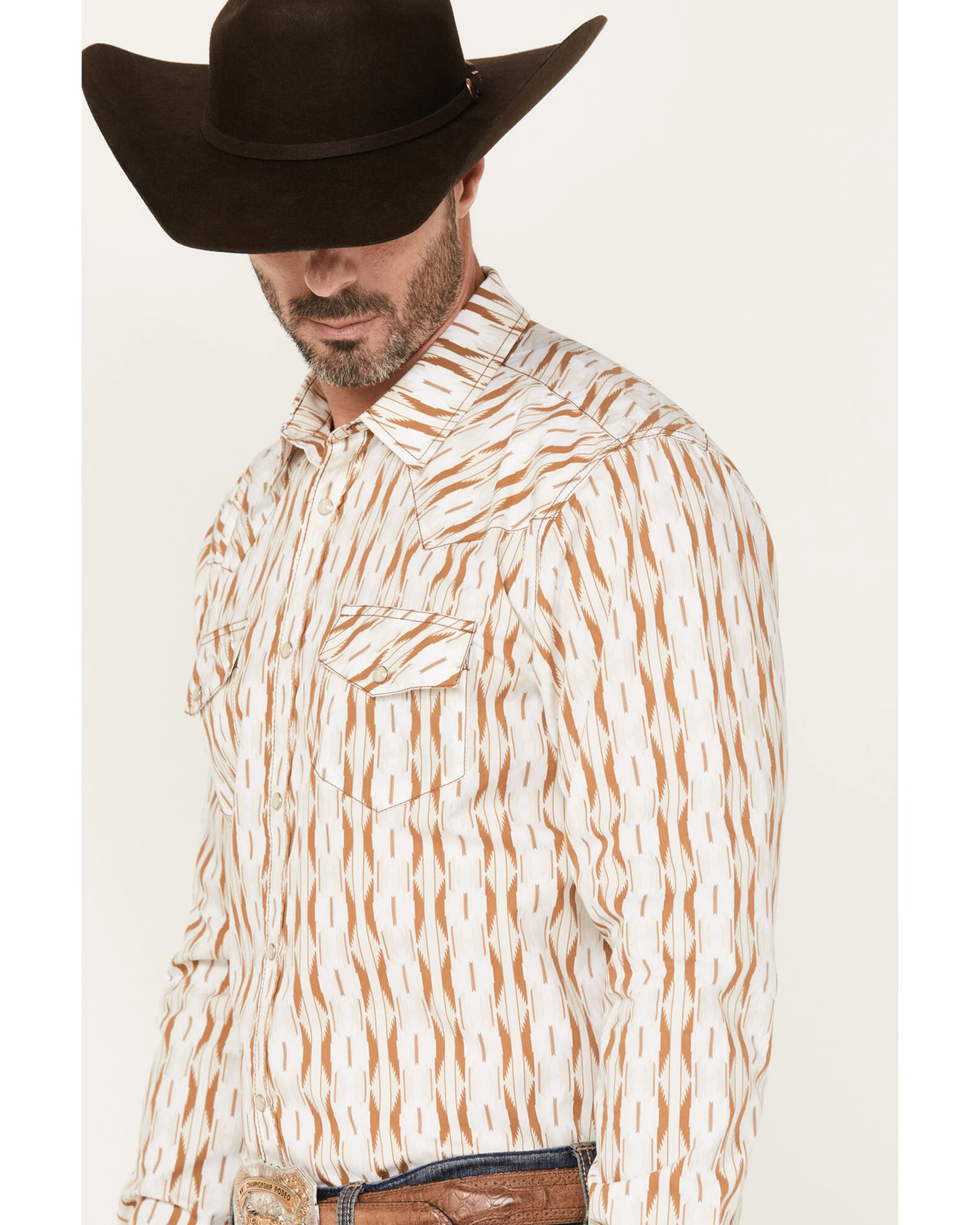 Gibson Men's Old Creek Geo Print Long Sleeve Pearl Snap Western Shirt 4 Gibson Men's Old Creek Geo Print Long Sleeve Pearl Snap Western Shirt - Image 2