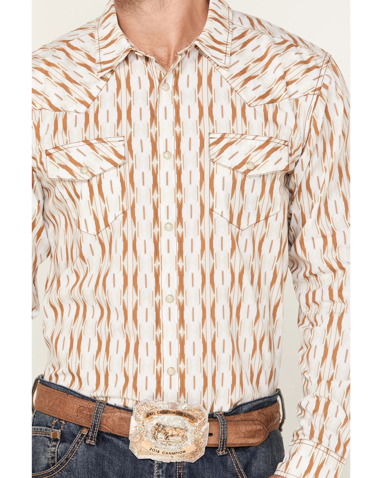Gibson Men's Old Creek Geo Print Long Sleeve Pearl Snap Western Shirt 5 Gibson Men's Old Creek Geo Print Long Sleeve Pearl Snap Western Shirt - Image 3