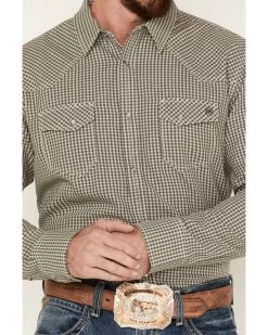 Blue Ranchwear Men's Gingham Check Snap Western Workshirt  -Western Fashion 2000380507 295 P3
