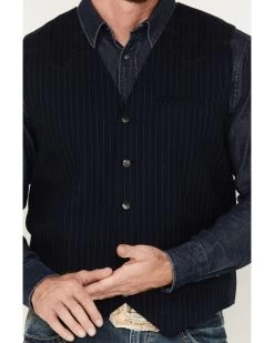 Moonshine Spirit Men's Pinstripe Capone Wool Vest -Western Fashion 2000380612 410 P3