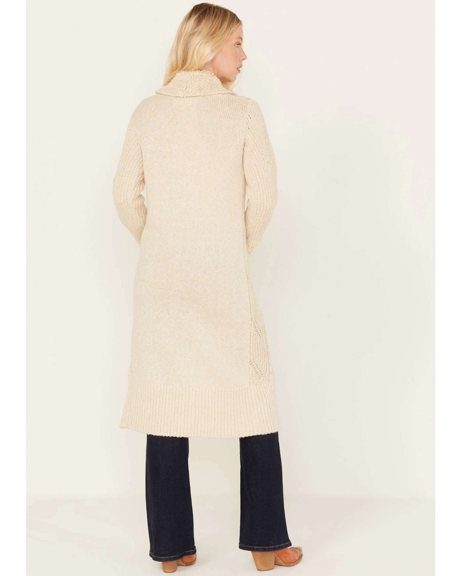 Cleo + Wolf Women's Boucle & Cable Knit Duster 6 Cleo + Wolf Women's Boucle & Cable Knit Duster - Image 4