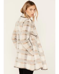 Rock & Roll Denim Women's Plaid Print Eyelash Knit Coat -Western Fashion 2000381063 280 P4