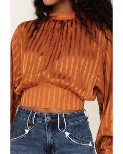 Flying Tomato Women's Shadow Stripe Top -Western Fashion 2000381463 220 P3