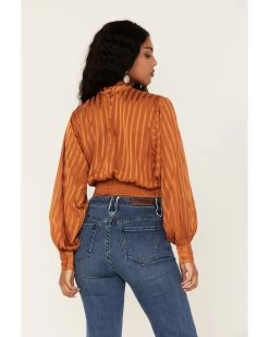 Flying Tomato Women's Shadow Stripe Top -Western Fashion 2000381463 220 P4