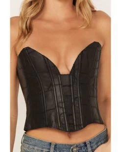 Understated Leather Women's Vixen Boned Leather Patched Corset -Western Fashion 2000381557 001 P4