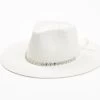Nikki Beach Women's White Krystal Australian Toyo Fedora Hat -Western Fashion 2000382163 100 P1