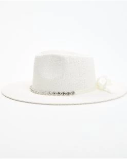 Nikki Beach Women's White Krystal Australian Toyo Fedora Hat 7 Nikki Beach Women's White Krystal Australian Toyo Fedora Hat -Western Fashion 2000382163 100 P3