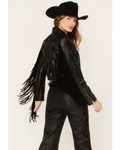 Wonderwest Women's Studded Leather Moto Jacket -Western Fashion 2000382470 001 P4