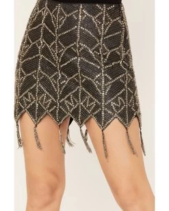 Wonderwest Women's Beaded Tassel Mini Skirt 7 Wonderwest Women's Beaded Tassel Mini Skirt -Western Fashion 2000382476 001 P2