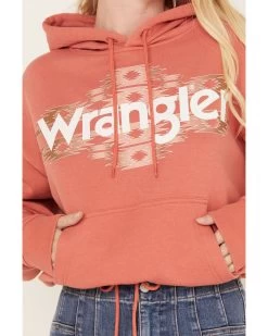 Wrangler Retro Women's Southwestern Print Logo Cropped Long Sleeve Hoodie -Western Fashion 2000382594 600 P3