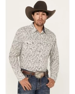Moonshine Spirit Men's Goleta Paisley Print Long Sleeve Snap Western Shirt