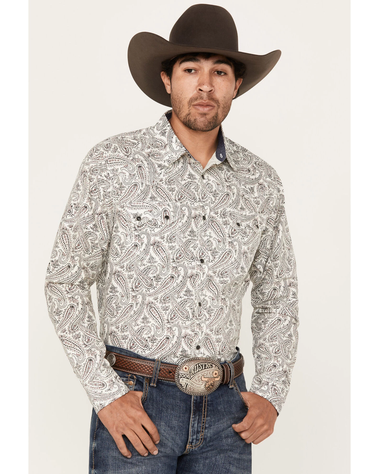 Moonshine Spirit Men's Goleta Paisley Print Long Sleeve Snap Western Shirt 3 Moonshine Spirit Men's Goleta Paisley Print Long Sleeve Snap Western Shirt