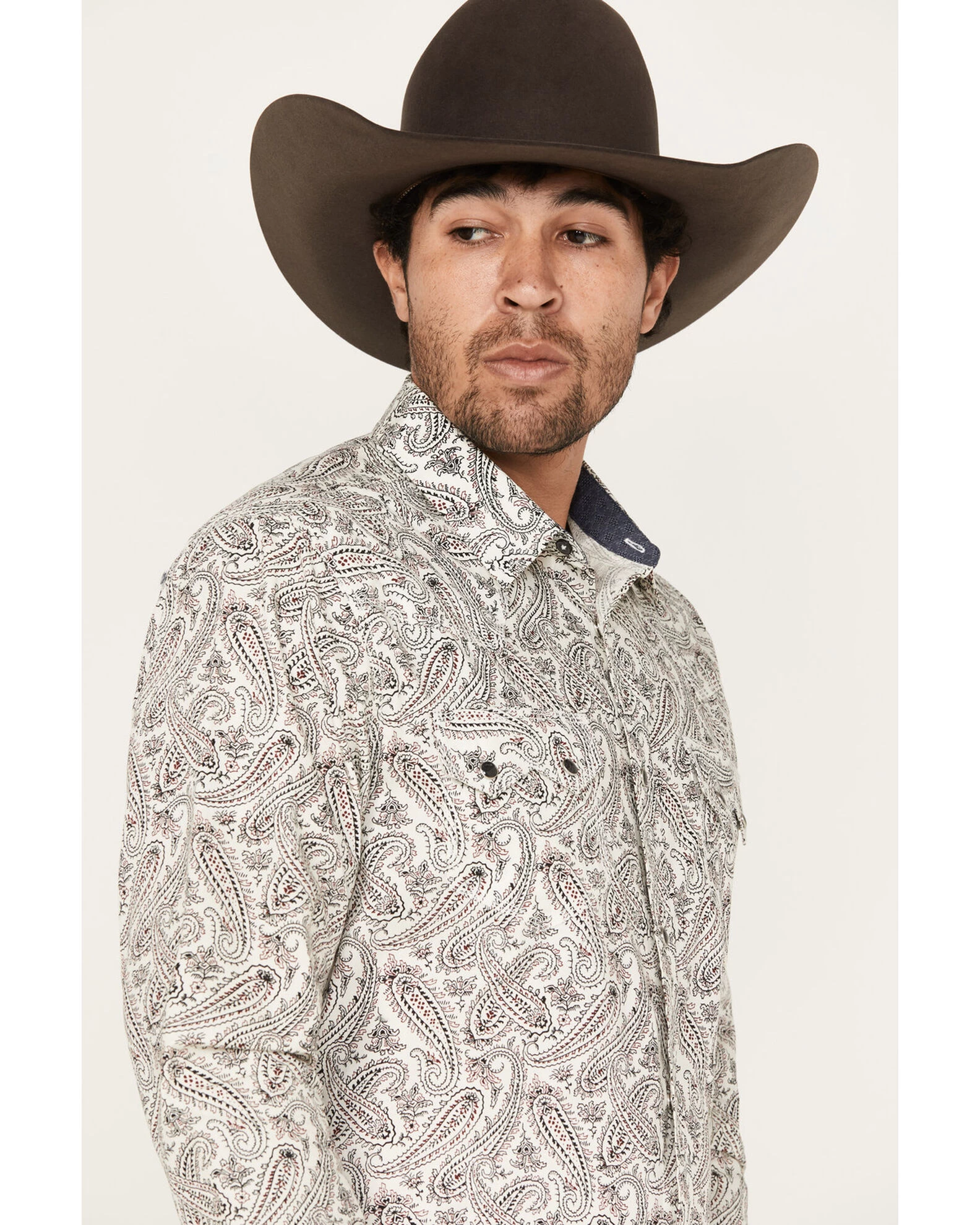 Moonshine Spirit Men's Goleta Paisley Print Long Sleeve Snap Western Shirt 4 Moonshine Spirit Men's Goleta Paisley Print Long Sleeve Snap Western Shirt - Image 2