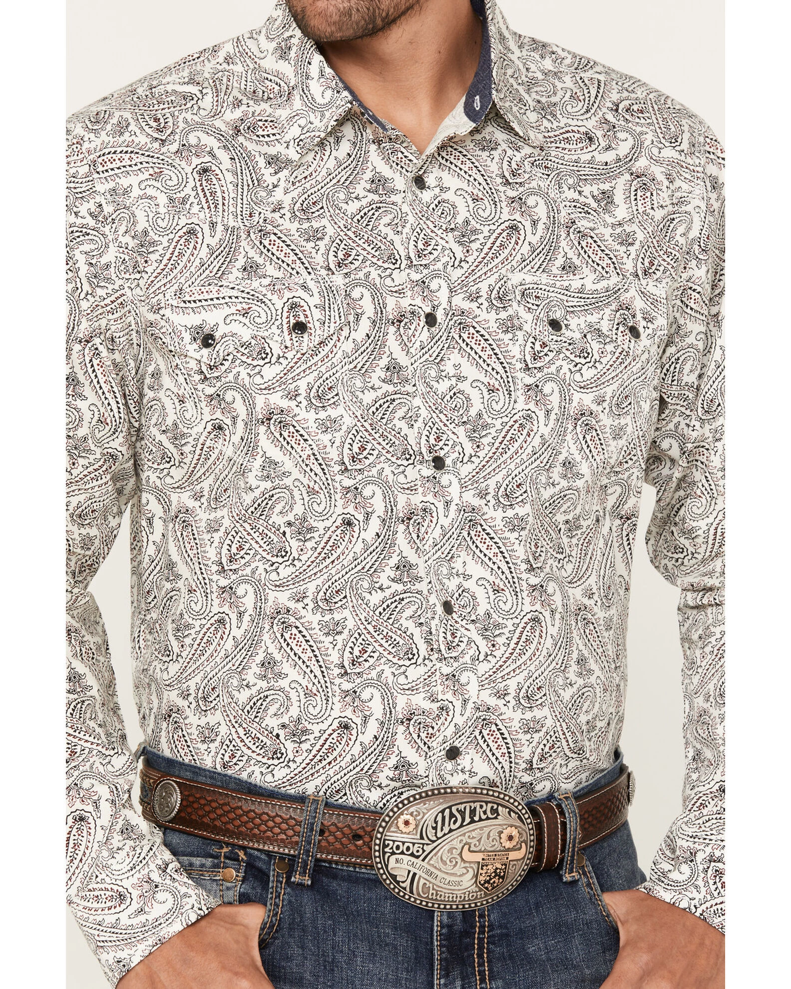 Moonshine Spirit Men's Goleta Paisley Print Long Sleeve Snap Western Shirt 5 Moonshine Spirit Men's Goleta Paisley Print Long Sleeve Snap Western Shirt - Image 3