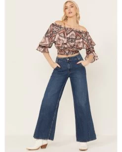 Shyanne Women's Ruffle Off Shoulder Chiffon Top