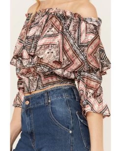 Shyanne Women's Ruffle Off Shoulder Chiffon Top 8 Shyanne Women's Ruffle Off Shoulder Chiffon Top -Western Fashion 2000382838 202 P3