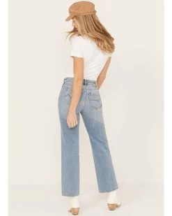 Cleo + Wolf Women's Medium Wash Mid Rise Slim Straight Ankle Jeans -Western Fashion 2000383230 414 P3