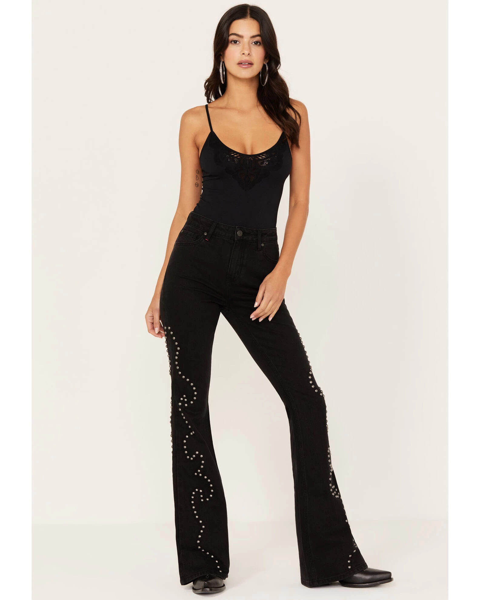 Idyllwind Women's Alameda High Risin Studded Stretch Flare Jeans 3 Idyllwind Women's Alameda High Risin Studded Stretch Flare Jeans