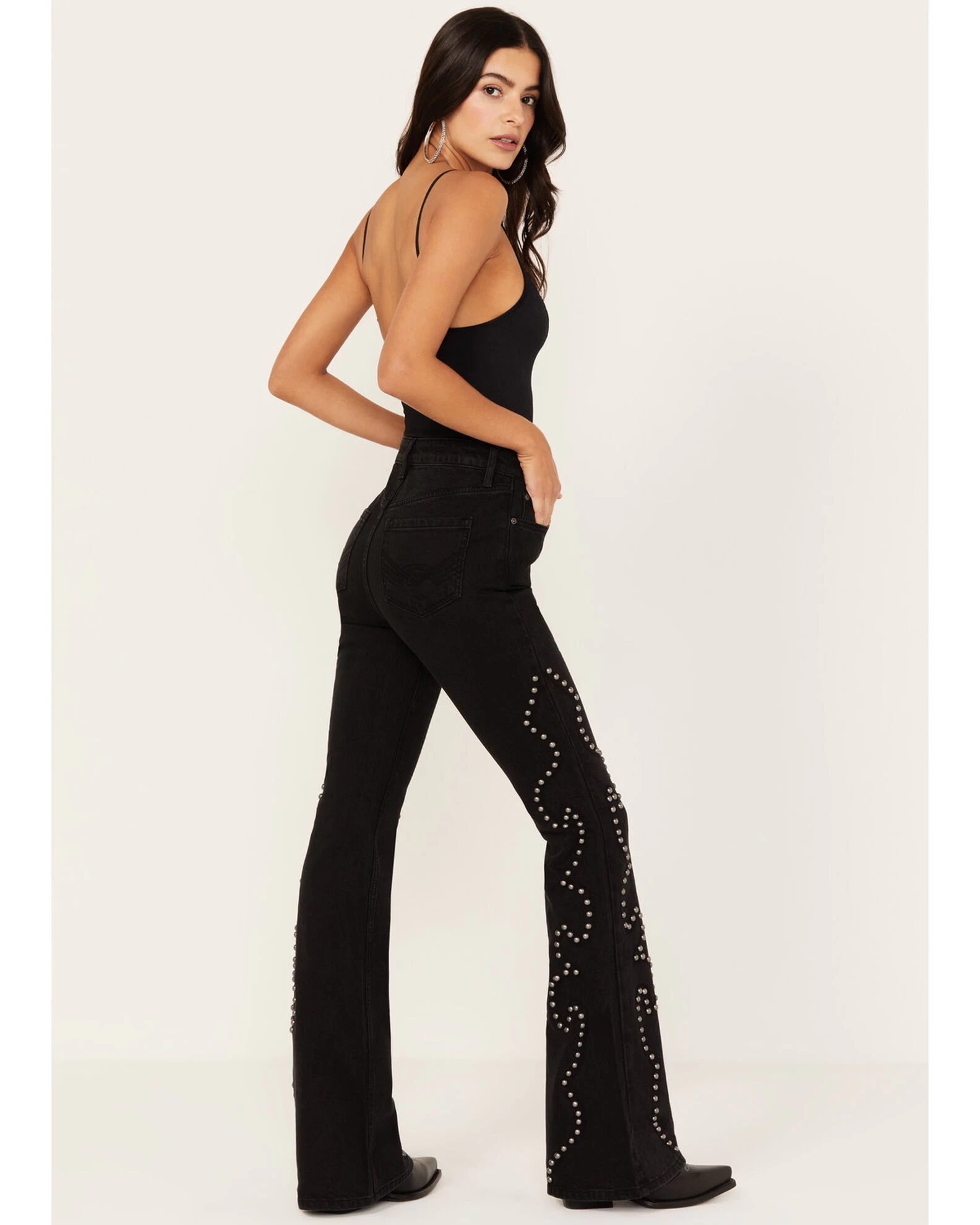 Idyllwind Women's Alameda High Risin Studded Stretch Flare Jeans 5 Idyllwind Women's Alameda High Risin Studded Stretch Flare Jeans - Image 3