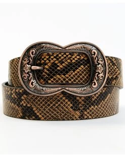 Shyanne Women's Double Loop Snake Print Belt
