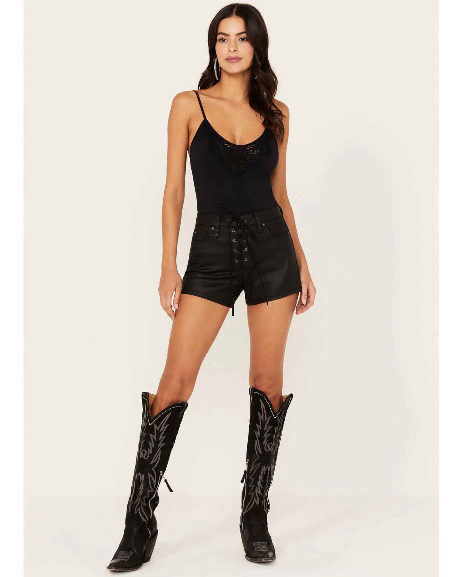 Idyllwind Women's Horseshoe Lane High Risin Coated Lace-Up Shorts 3 Idyllwind Women's Horseshoe Lane High Risin Coated Lace-Up Shorts