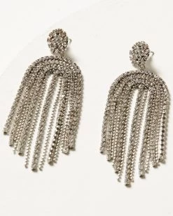 Shyanne Women's Bridal Beaded Fringe Earrings 