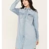 Wrangler Retro Women's Light Wash Denim Shirt Dress -Western Fashion 2000384048 412 P1