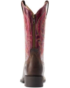 Ariat Women's Round Up Back Zip Western Performance Boots - Broad Square Toe -Western Fashion 2000384090 200 P3