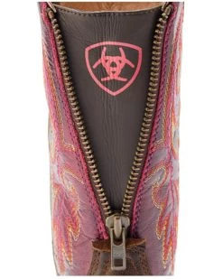 Ariat Women's Round Up Back Zip Western Performance Boots - Broad Square Toe -Western Fashion 2000384090 200 P6