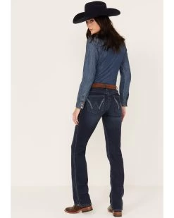 Wrangler Women's Mid Rise Q-Baby Dark Wash Bootcut Ultimate Riding Jeans 8 Wrangler Women's Mid Rise Q-Baby Dark Wash Bootcut Ultimate Riding Jeans -Western Fashion 2000384133 416 P3