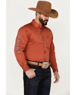 Ariat Men's Team Embroidered Logo Twill Classic Fit Long Sleeve Button Down Western Shirt