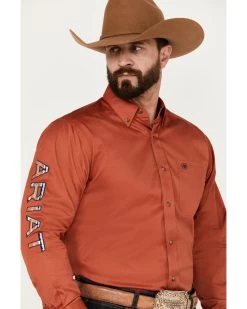 Ariat Men's Team Embroidered Logo Twill Classic Fit Long Sleeve Button Down Western Shirt -Western Fashion 2000384548 801 P3