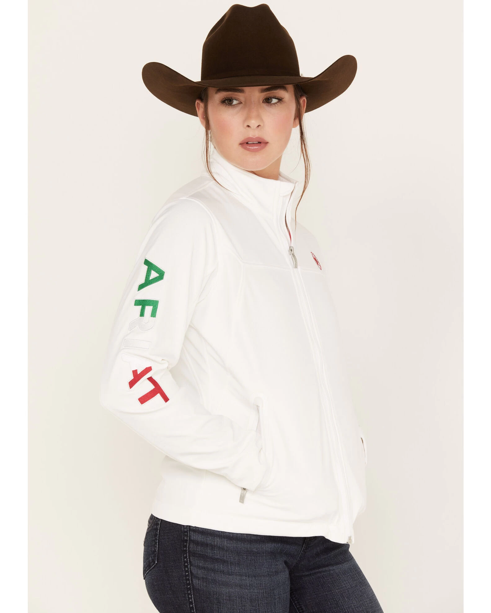 Ariat Women's Classic Team Mexico Flag Softshell Jacket 4 Ariat Women's Classic Team Mexico Flag Softshell Jacket - Image 2