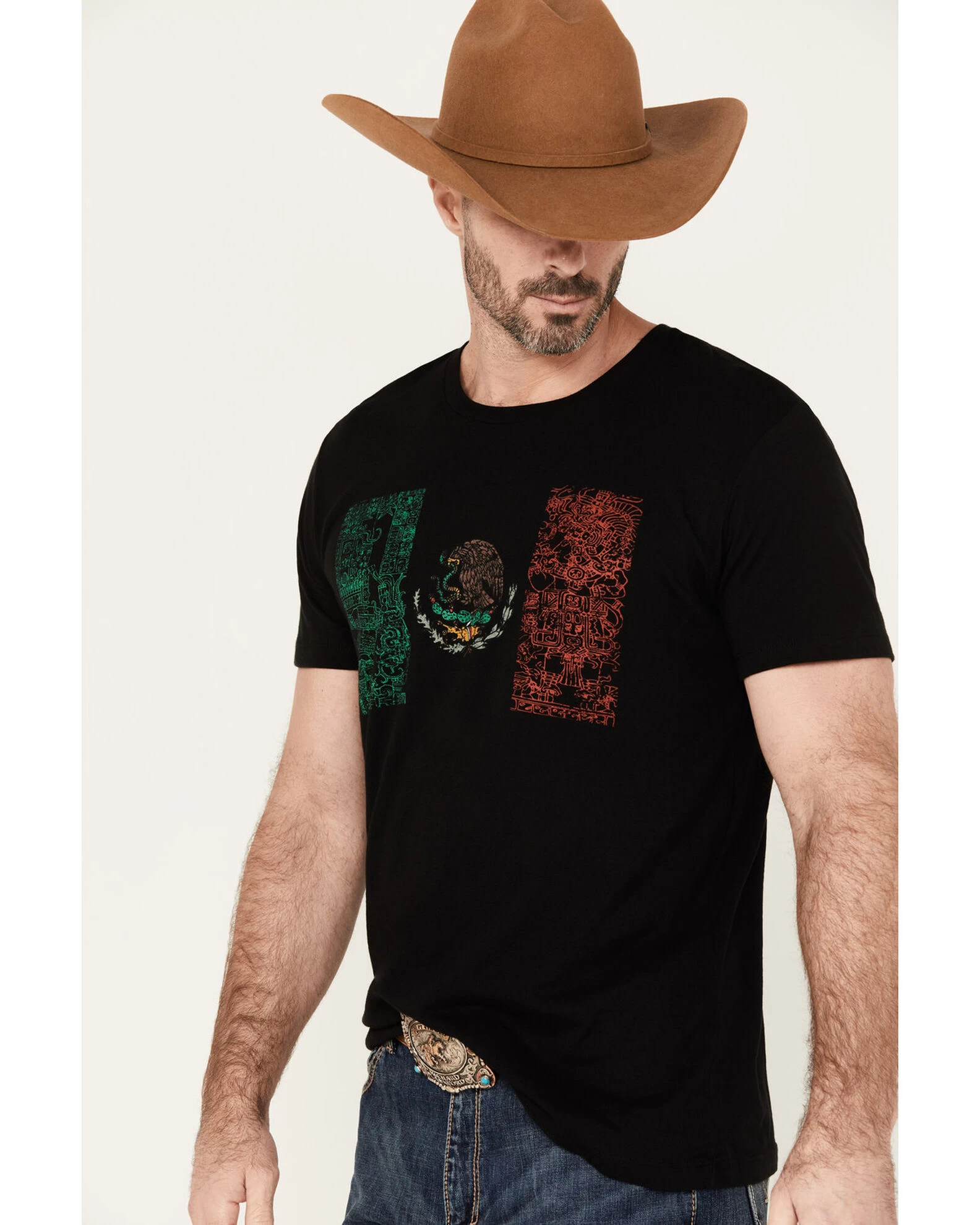 Cody James Men's Tiled Mexico Flag Short Sleeve Graphic T-Shirt 4 Cody James Men's Tiled Mexico Flag Short Sleeve Graphic T-Shirt - Image 2