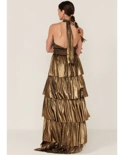 Flying Tomato Women's Metallic Tiered Maxi Dress -Western Fashion 2000384955 710 P5