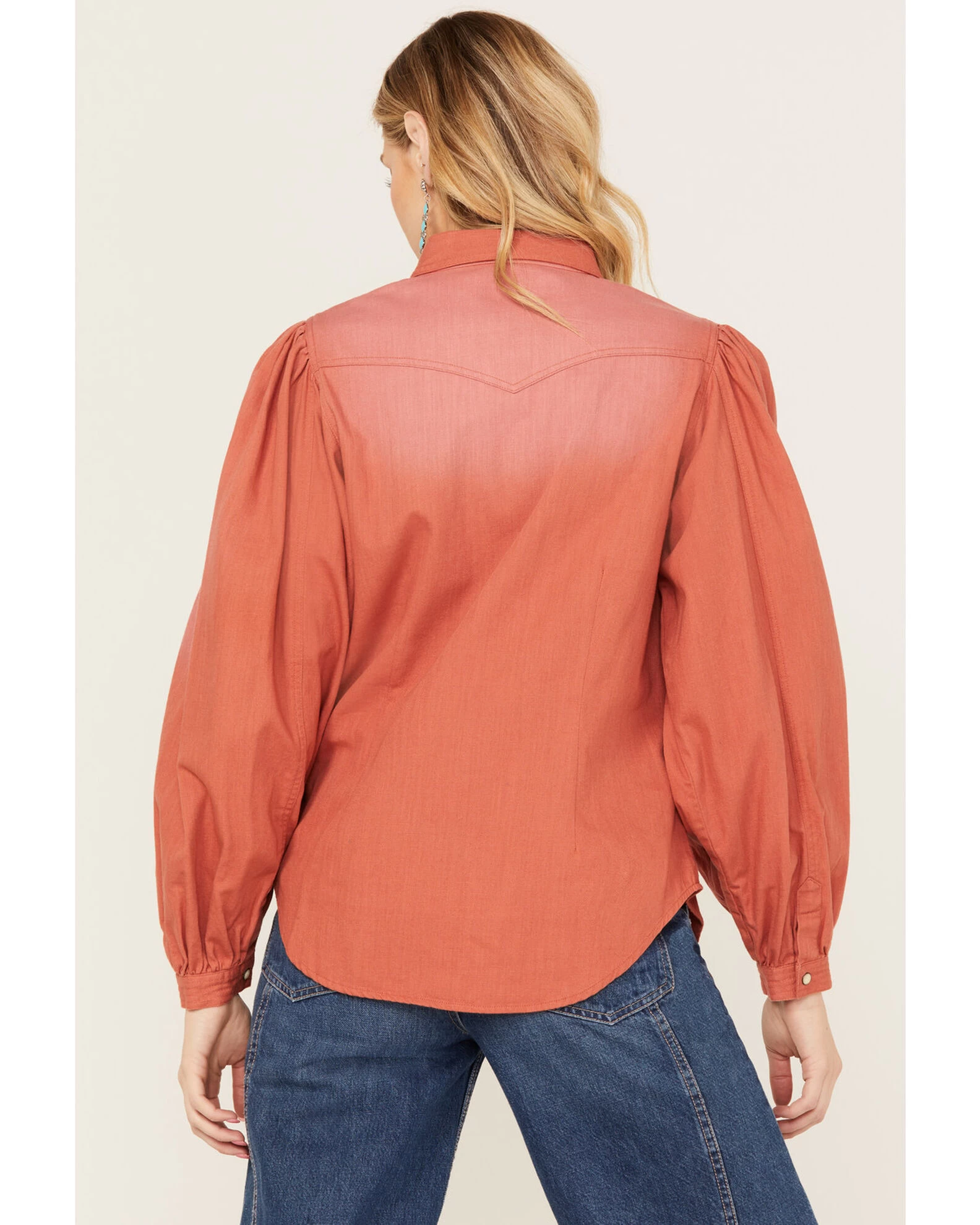 Panhandle Women's Ombre Puff Long Sleeve Snap Western Shirt 5 Panhandle Women's Ombre Puff Long Sleeve Snap Western Shirt - Image 3